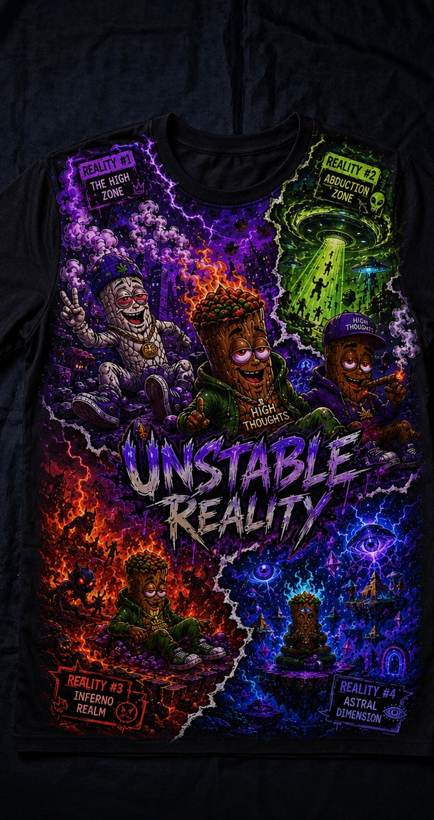 Unstable Reality All-Over Print T-Shirt / Hoodie — Multiverse Chaos Streetwear