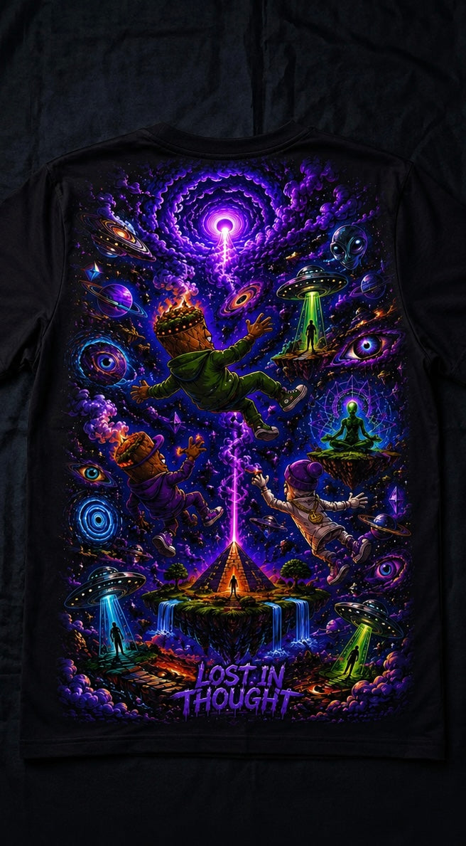 Lost in Thought All-Over Print T-Shirt / Hoodie — Psychedelic Space Streetwear