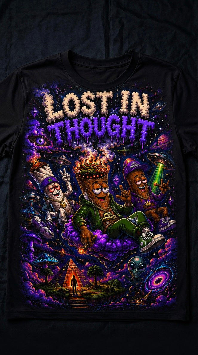 Lost in Thought All-Over Print T-Shirt / Hoodie — Psychedelic Space Streetwear
