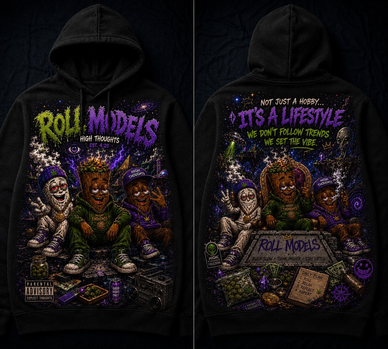 Roll Models All-Over Print T-Shirt / Hoodie — High Thoughts Lifestyle Streetwear